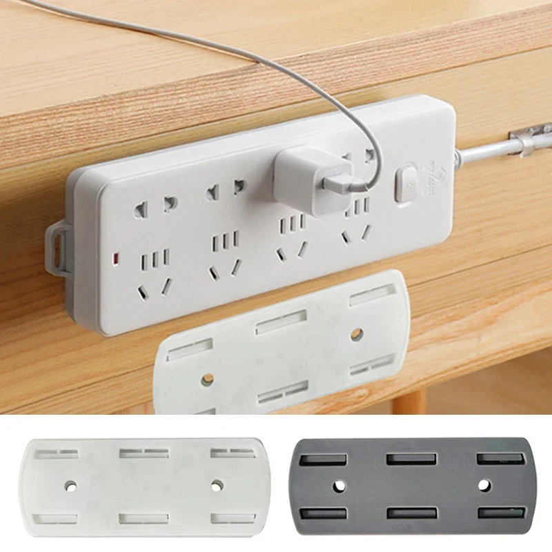 Wall-Mounted Holder Storage Hook Punch-free Plug Racks Extension Sockets Fixer Cable Wire Organizer Seamless Power Strip Holder