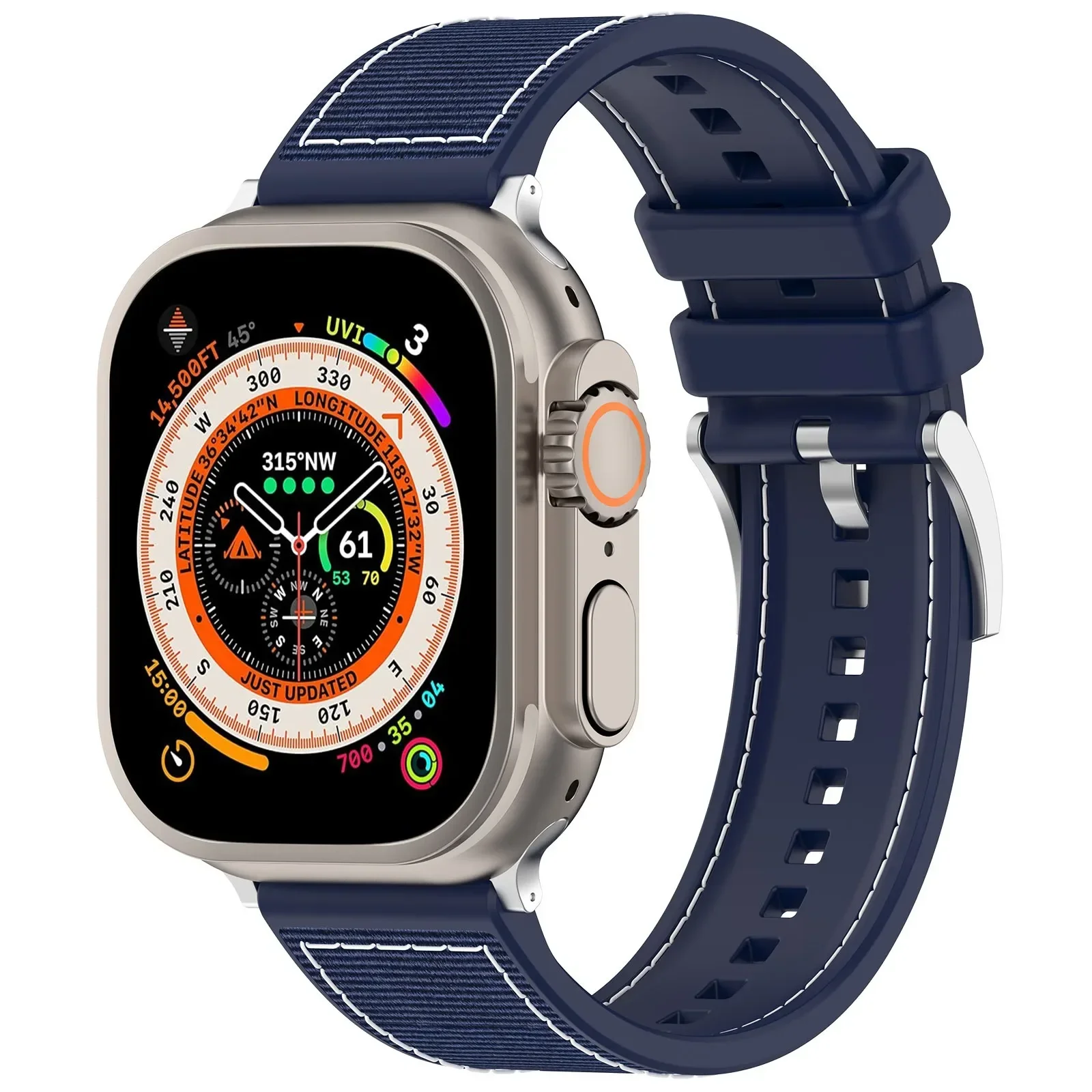 Pulseira trançada de silicone + nylon para apple watch ultra 2 49mm 10 42mm 46mm 9 8 7 45mm 41mm pulseira iwatch 6 5 4 se 44mm 40mm