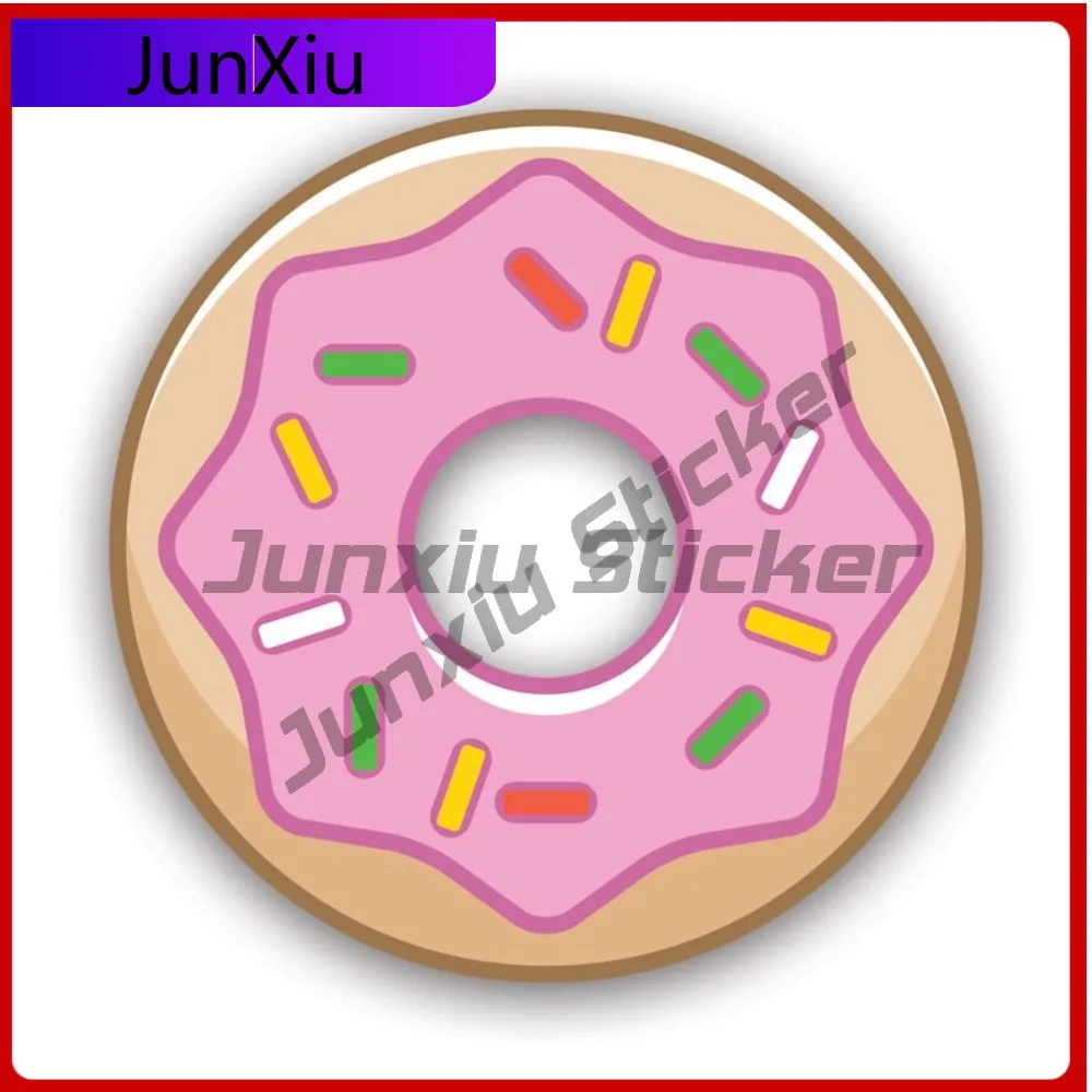 

Pink Donut Doughnut Sticker Waterproof Outdoor Cool Laptop Waterproof Vinyl Decal For Outdoor Safety Warnings Creative