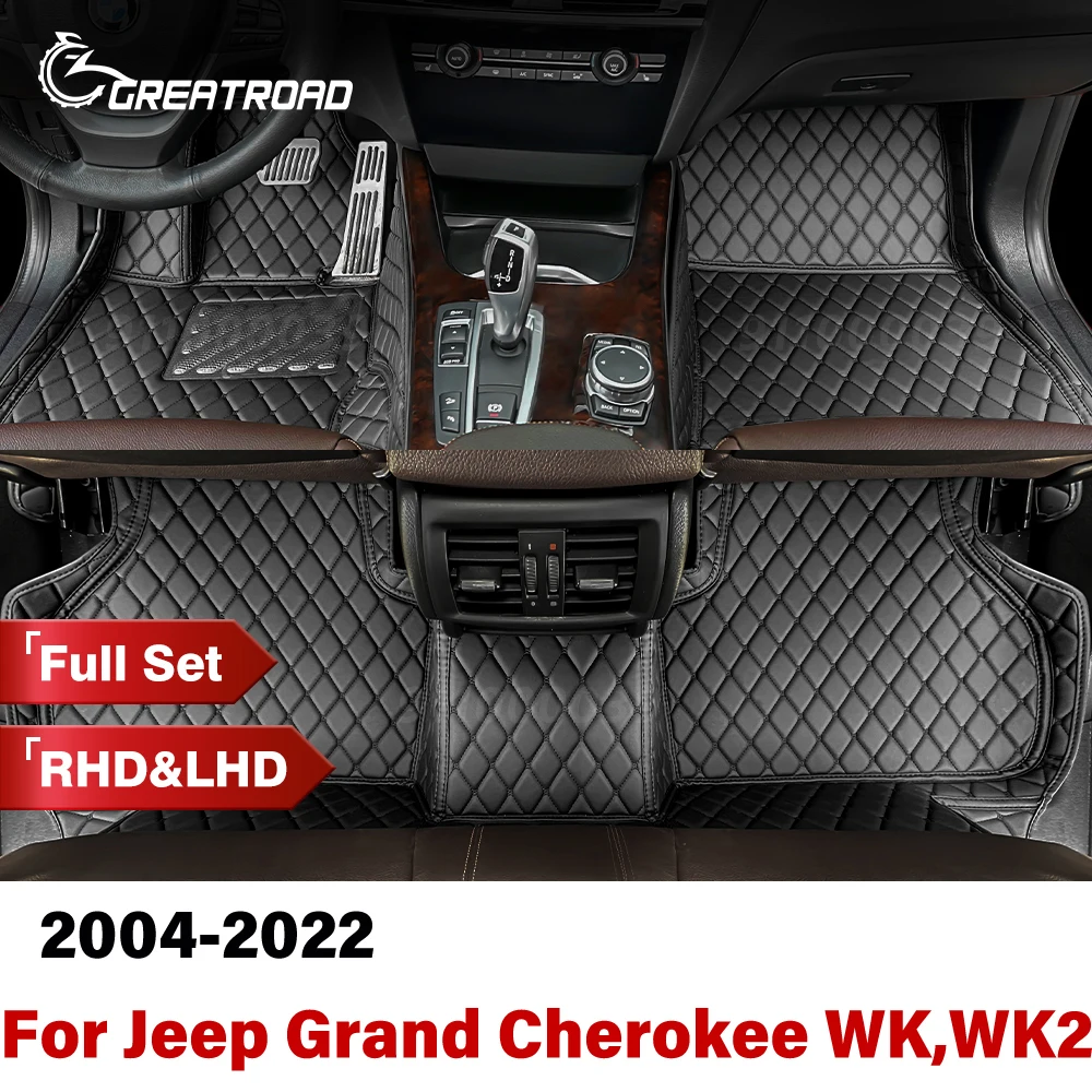 

For Jeep Grand Cherokee WK,WK2 2004-2022 2021 2020 Custom Car Floor Mat Automobile Carpet Cover Interior Accessories Protective