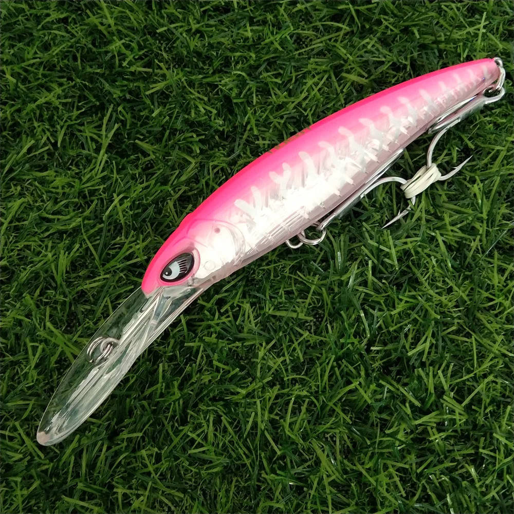 Noeby 2 stücke 47g 94g Tiefe Tauchen Große Minnow Köder Künstliche Wobbler Harten Köder Crankbait Meer Bass hecht Barsch Angelgerät – Detail 16