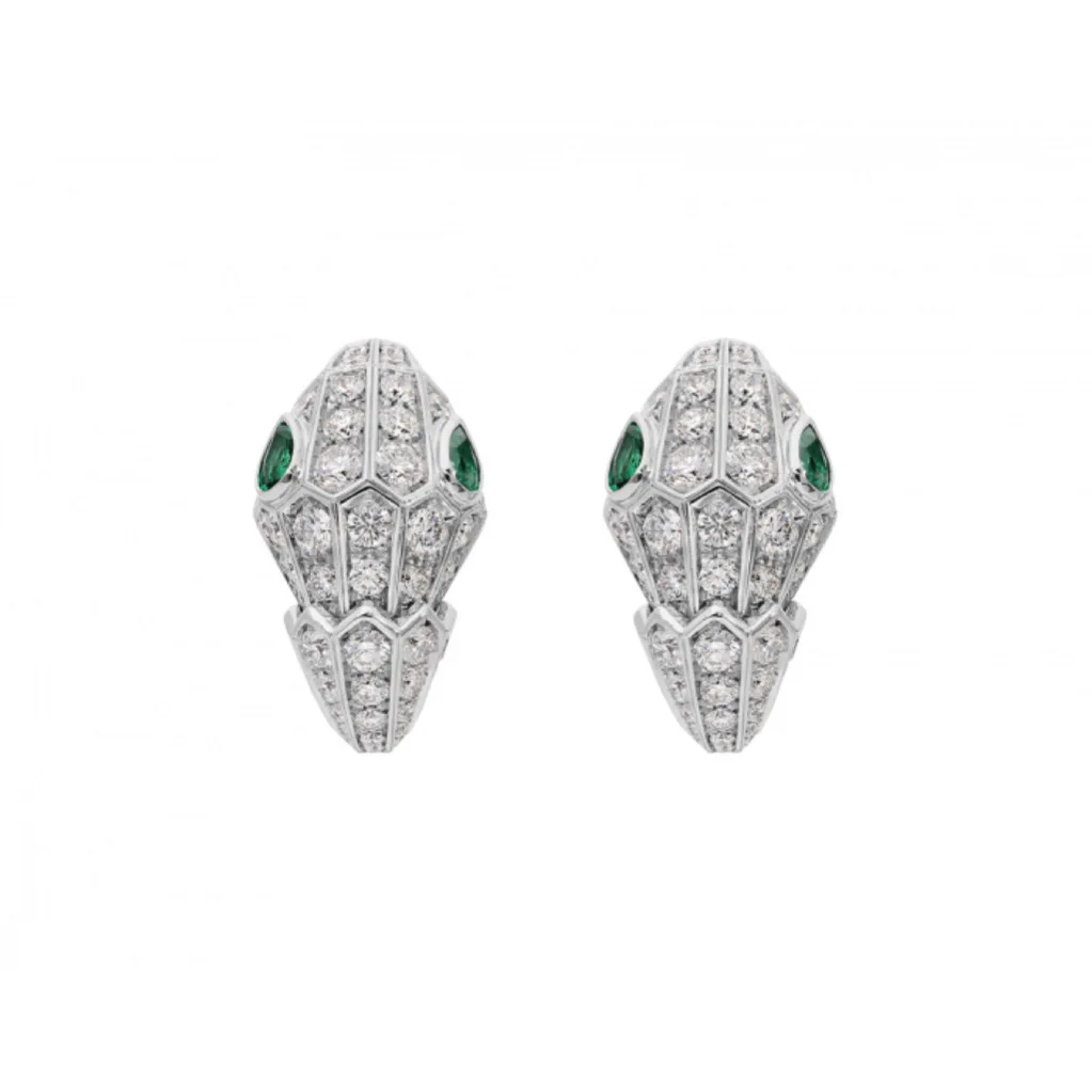 

Vintage Snake Head Earrings Artificial Pear Emerald 925 Sterling Silver Elegant Fine Jewelry for Women's Birthday Banquet Gift
