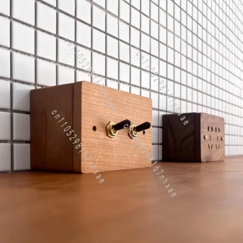 Surface Mounted Electrical Junction Box Solid Wood Outlet Wiring Box 86 / 118 Type N Wall Switch Box Premium Line Home Decoratio
