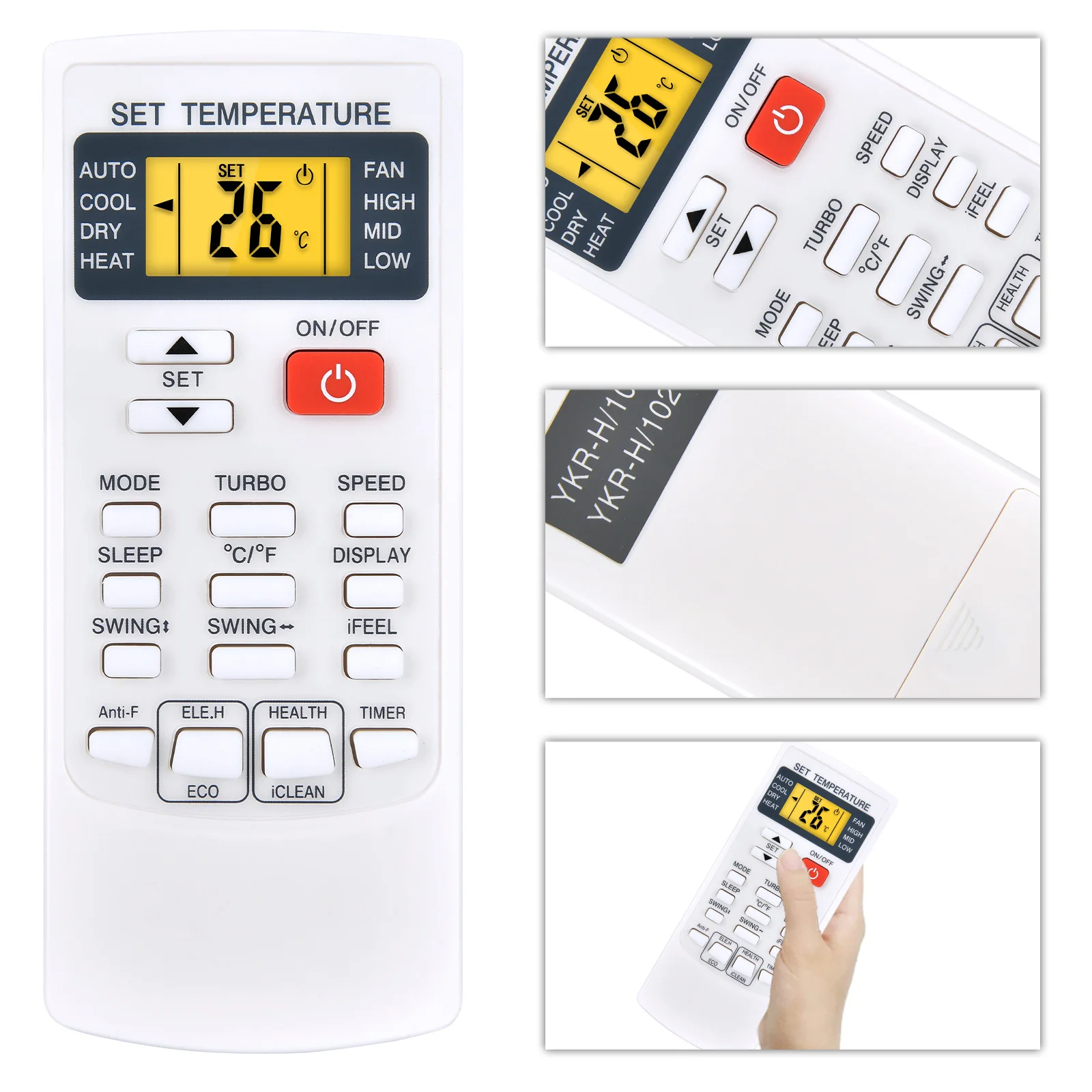 Для AUX YKR-H/102E YKR-H/002E YKR-H/006E YK-H/132E для Honeywell HL14CESWG для COSTWAY 12000BTU Split Пульт дистанционного управления кондиционером