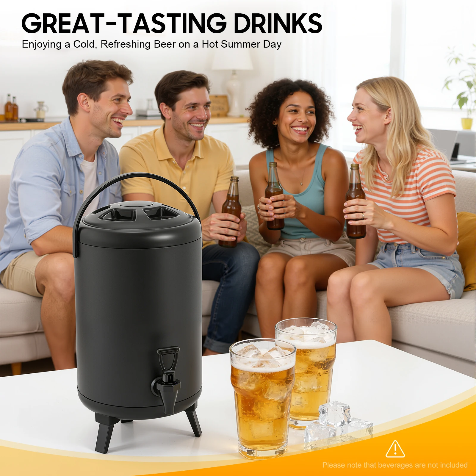 10L保温バレル、温度計なし、ステンレス製断熱飲料ディスペン - Cold Drink Dispenser のレビューと価格