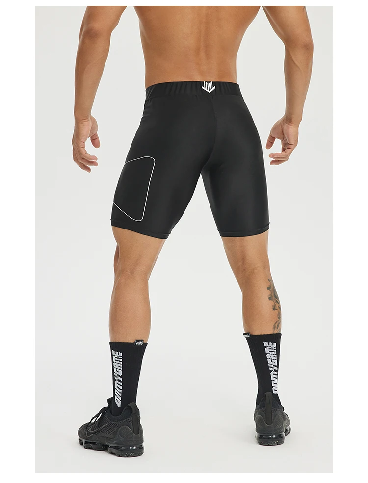 DROZENO-Pantalon de musculation pour homme, couleur unie, sexy, compression, stretch, sport, cinq points