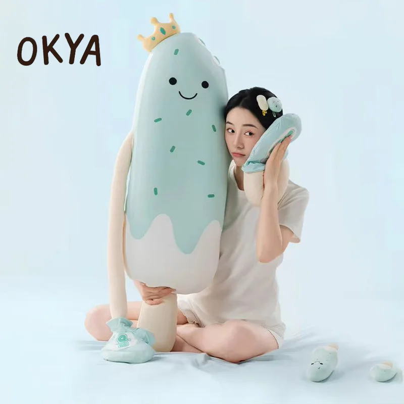 OKYA Ice Cream King Soft Plush Sleeping Pillow For Female Adults Soothing Comfort Doll Bedroom Rest Supplies Holiday Gift