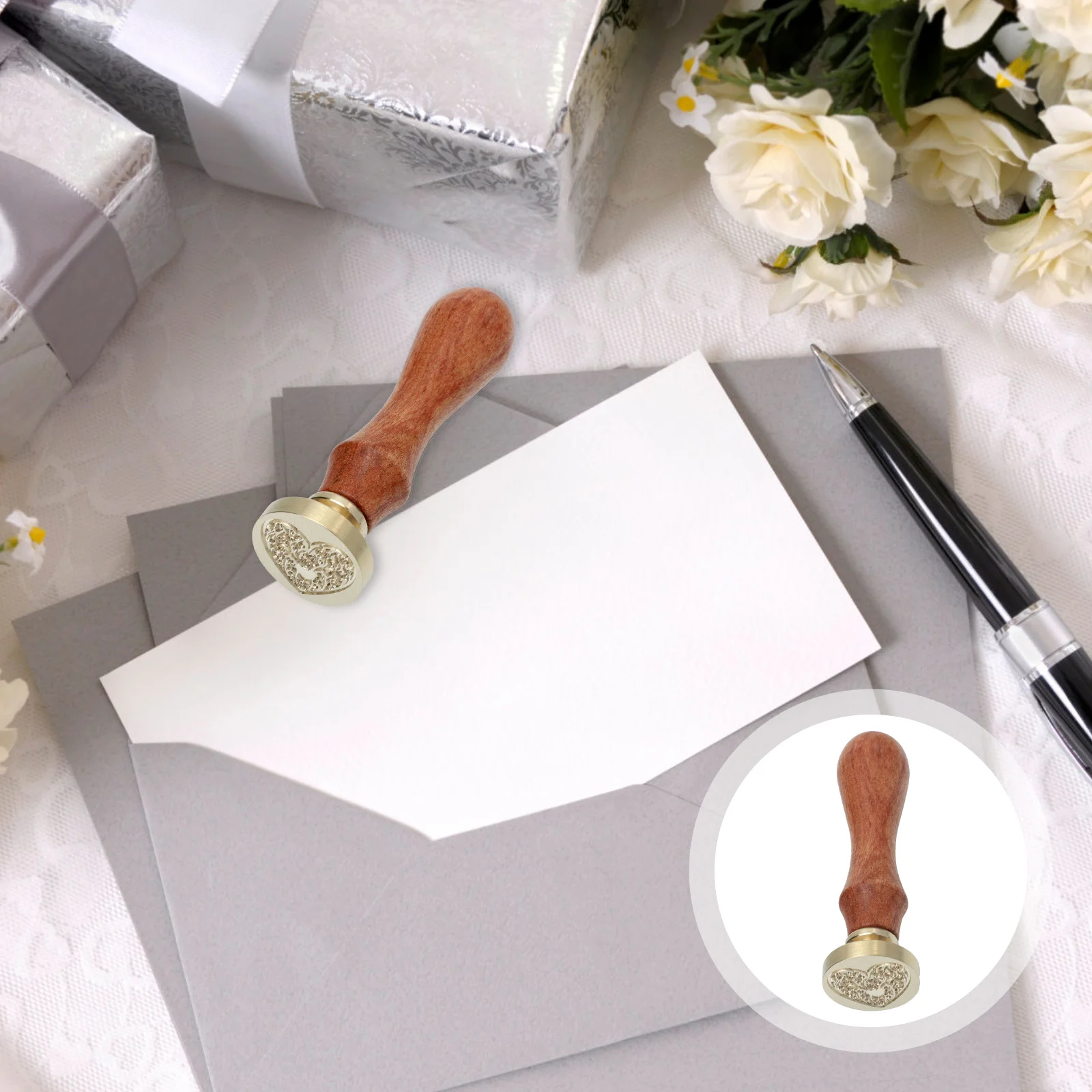 

Lacquer Seal Wood Copper Metal Durable Wax Seal DIY Scrapbook Invitation Envelope Sealing Decor