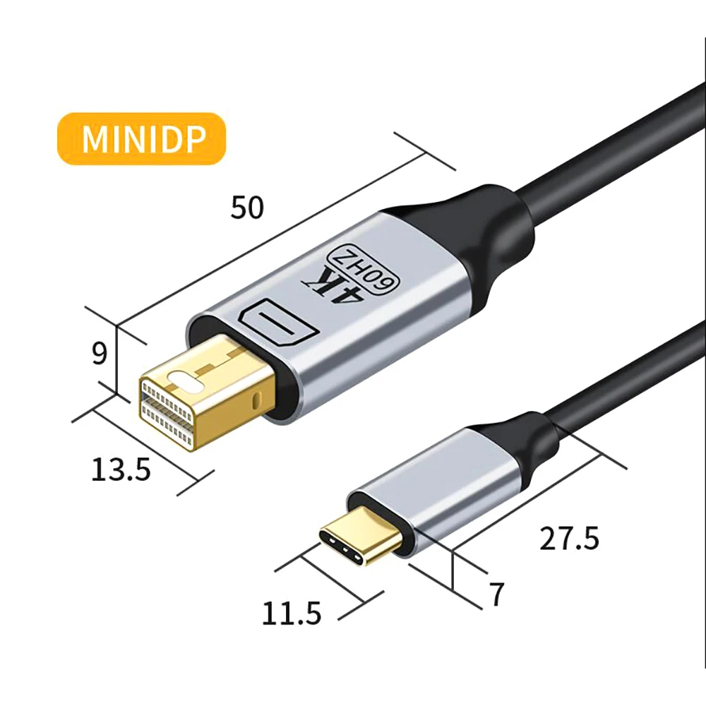 4K @ 60HZ kabel do projekcji wideo typu C do miniDP Adapter kabla HDTV HD 2k @ 144hz do telewizora HAUAWEI wyświetlacz płyta sterownicza EDP