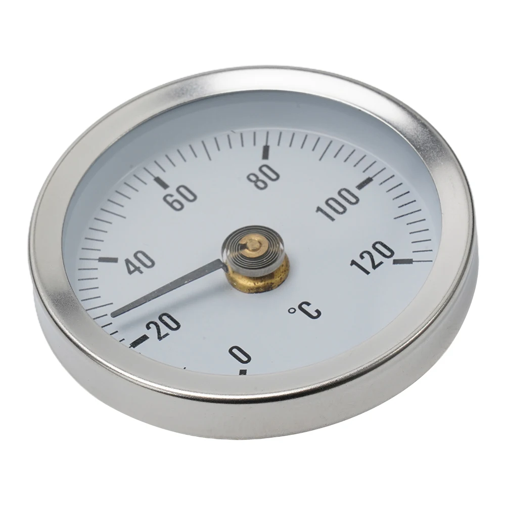 High Quality Pipe Thermometers Bimetal Industrial Pipeline Rohrthermometer Spring Thermometer 0-120℃ 63mm Analog