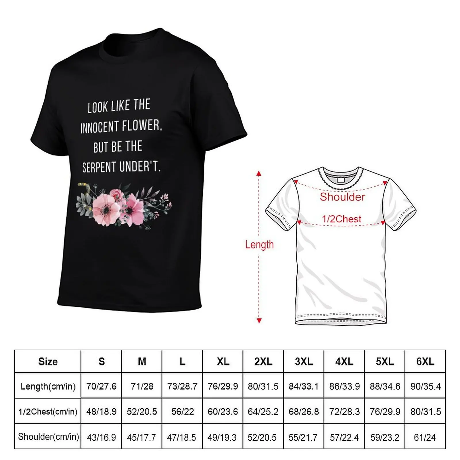 Lady Macbeth Quote Look Like The Innocent Flower T-Shirt man graphic t shirt cotton t shirt pack T-Shirt