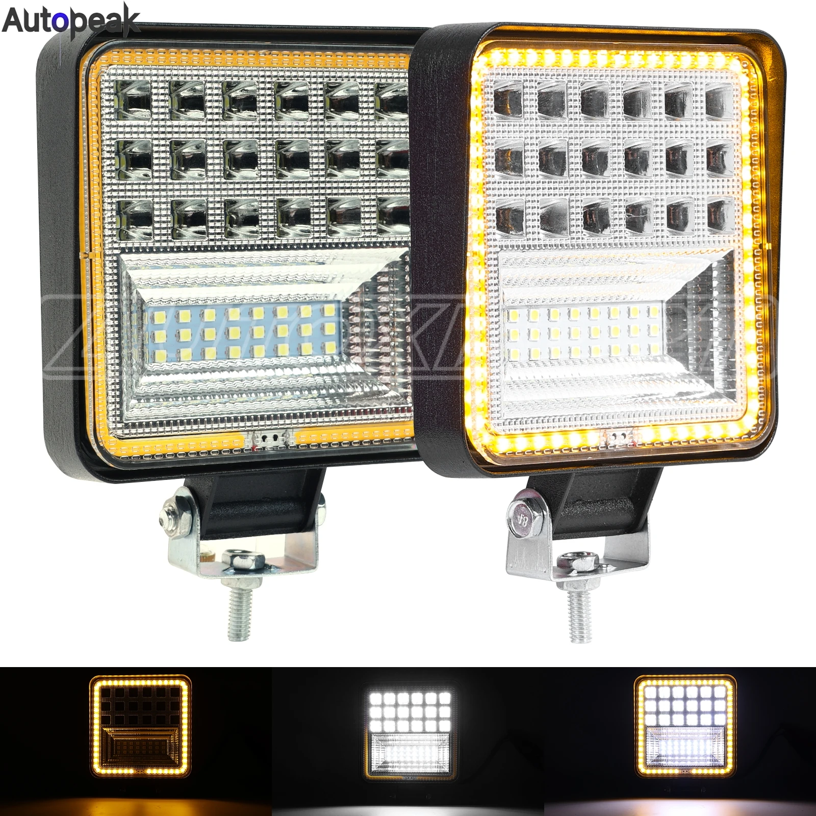 

4 Inch LED White Yellow Work Light Offroad Light Motorcycle Truck Jeep UTV Vehicle's Driving Lamps Super Bright Car Accessories