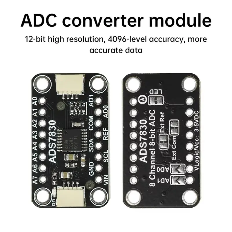 Hot-Qwiic Interface Compatible 5836 ADS7830 8-Bit ADC Analog-To-Digital Converter Module DC 2.7V-5.5V For Stemma Qt