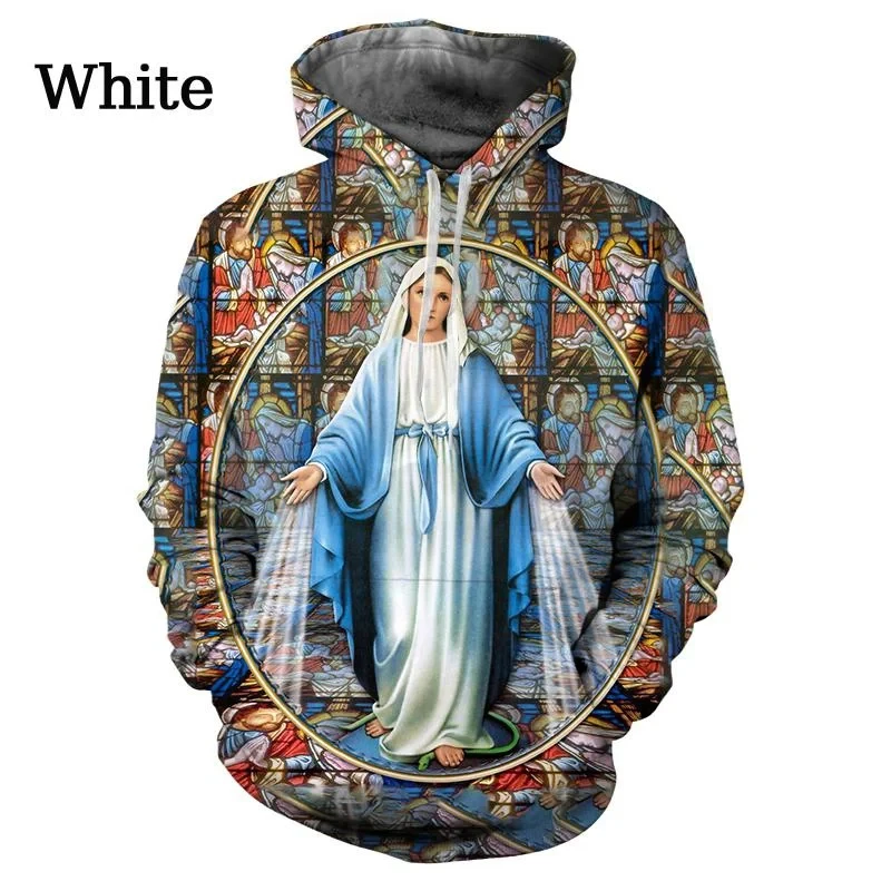 Personality Christian Hoodie Virgin Street Faith Unisex Hoodie Fashion Guadalupe Virgin Mary of Mexico 3D Print Sweatshirt