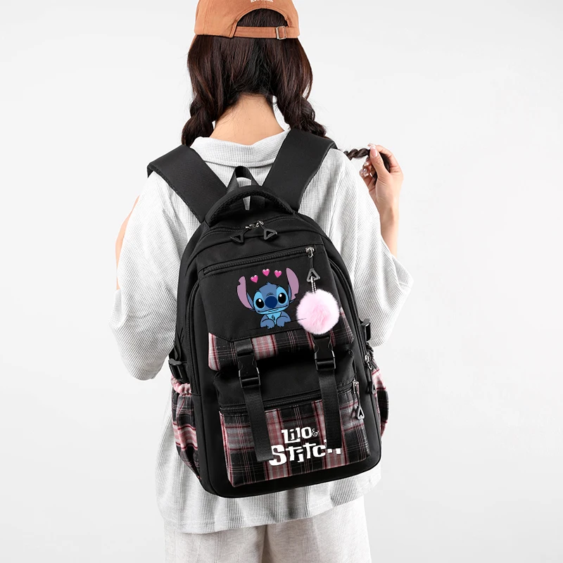 2Pcs/set Disney Lilo Stitch Backpack Teen Students Back To School Schoolbag with Shoulder Bag Girl Boy Women Commuter Bag Set