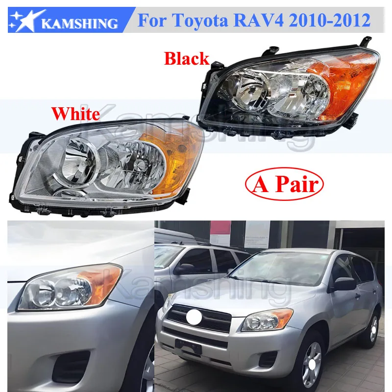 Kamshing un par versión estadounidense halógeno parachoques delantero faro delantero para Toyota RAV 4 RAV4 2010-2012 faro delantero