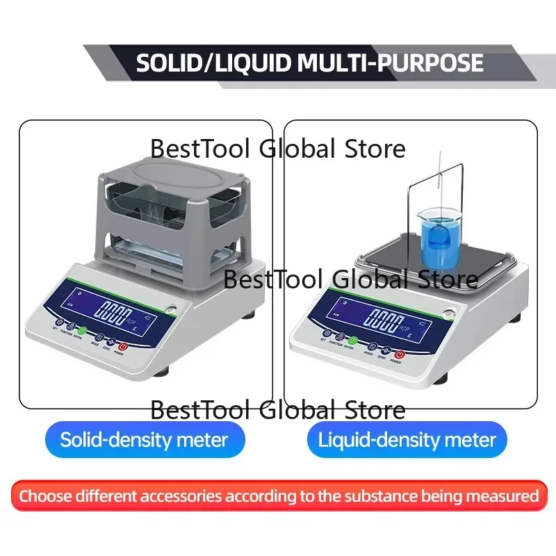 High Precision Electronic Density Balance 300g/600g Specific Gravity Meter for Solid Liquid Metal Ceramic Purity Testing