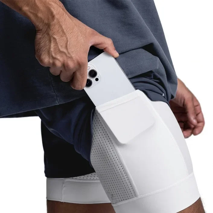 

Men Shorts Slim Fit Legging Shorts 2 in 1 for Men Workout Jogger Short Pants Quick Dry