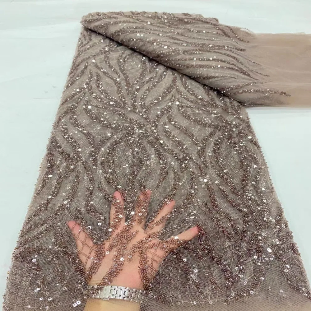 7 colori barra verticale diamante paillettes maglia di perle ricamato tessuto scozzese abiti da palcoscenico indossare materiale di stoffa per feste da sera da sposa