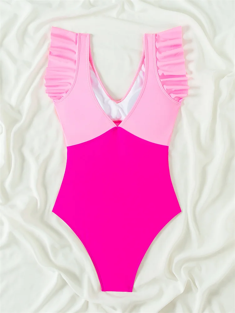 Maillot de bain une pièce, sexy, dos nu, col en V, monokini, amissié, pour femmes, vêtements de plage, nouvelle collection 2025