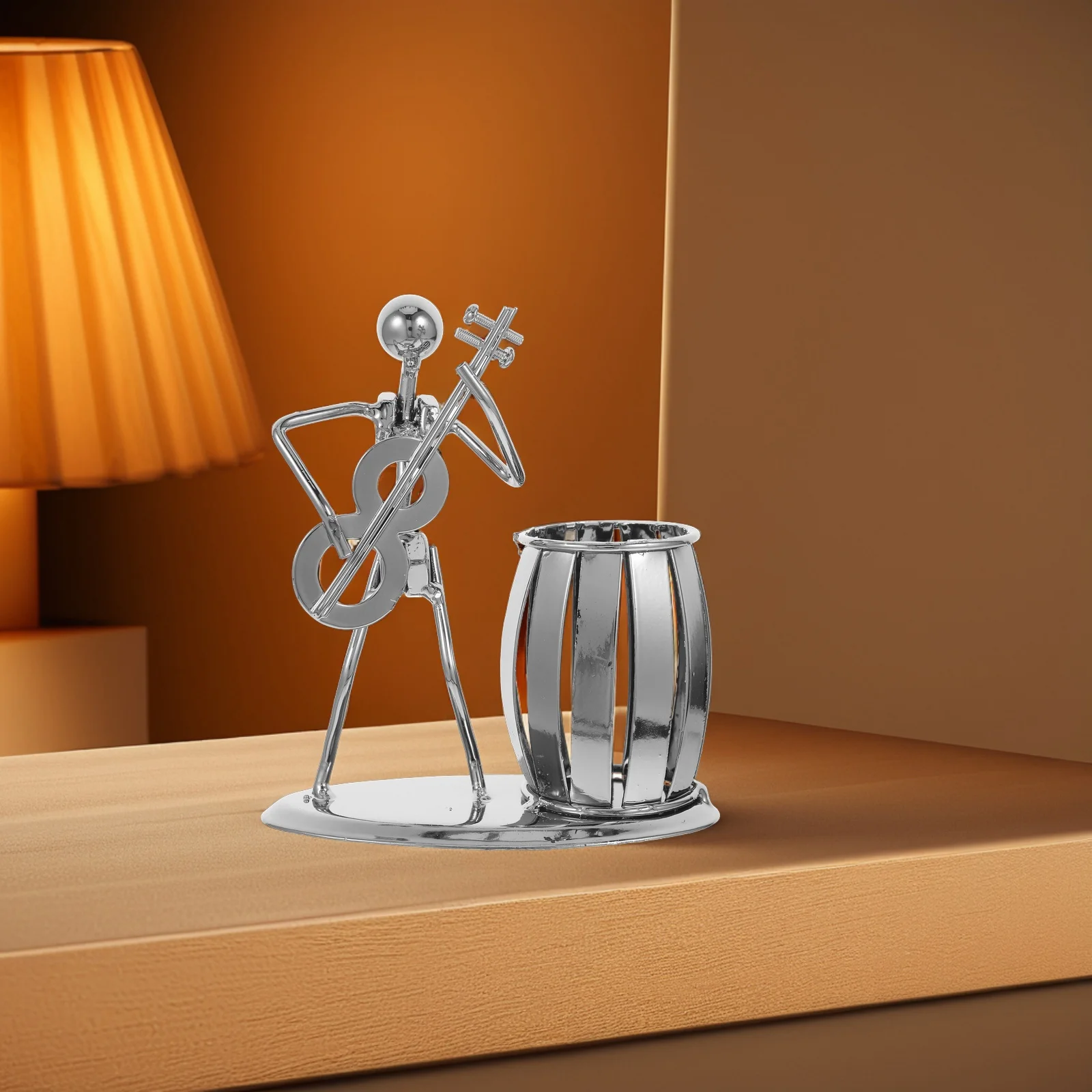 

Metal Guitar Pen Holder Iron Music-Themed Desktop Organizer Creative Stationery Storage For Office Study Unique Present For