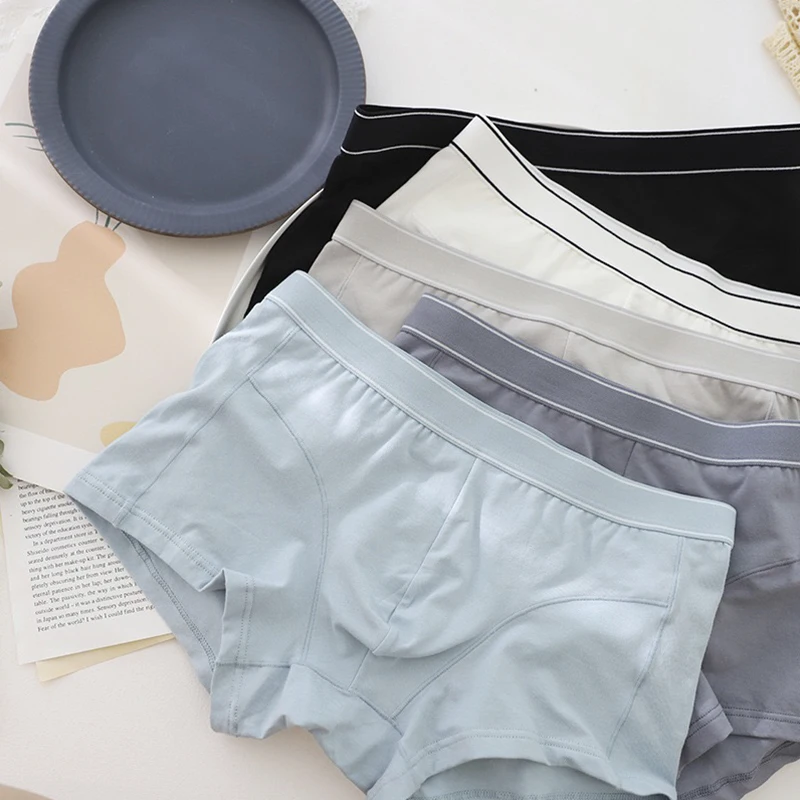 Wide Leg 3D Cut Comfortable Cotton Men's Boxer Shorts Flat Angle Pants mid Waist Design Sporty Cotton Fabric Pure Color