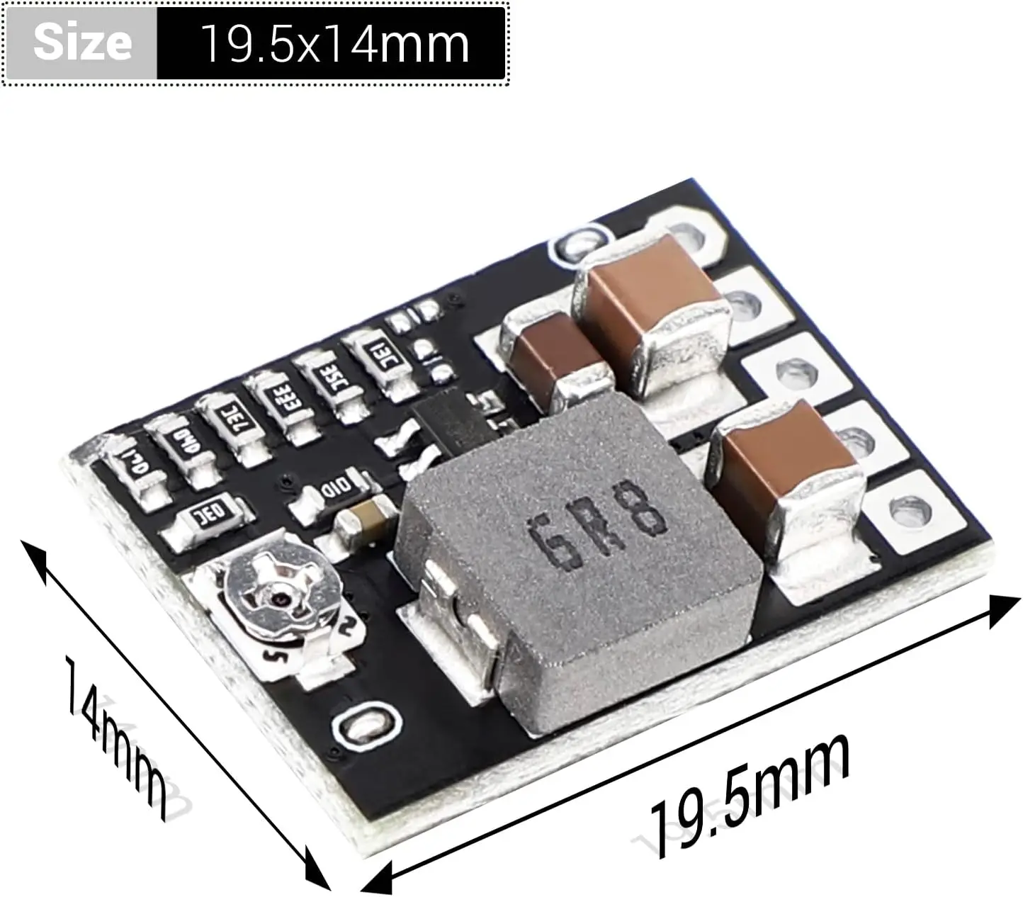 DROK DC 5V Power Converter, Mini Voltage Buck Regulator DC 4.5-20V 12V 9V Step Down to 5V Reducer Transformer Board 3A 10W