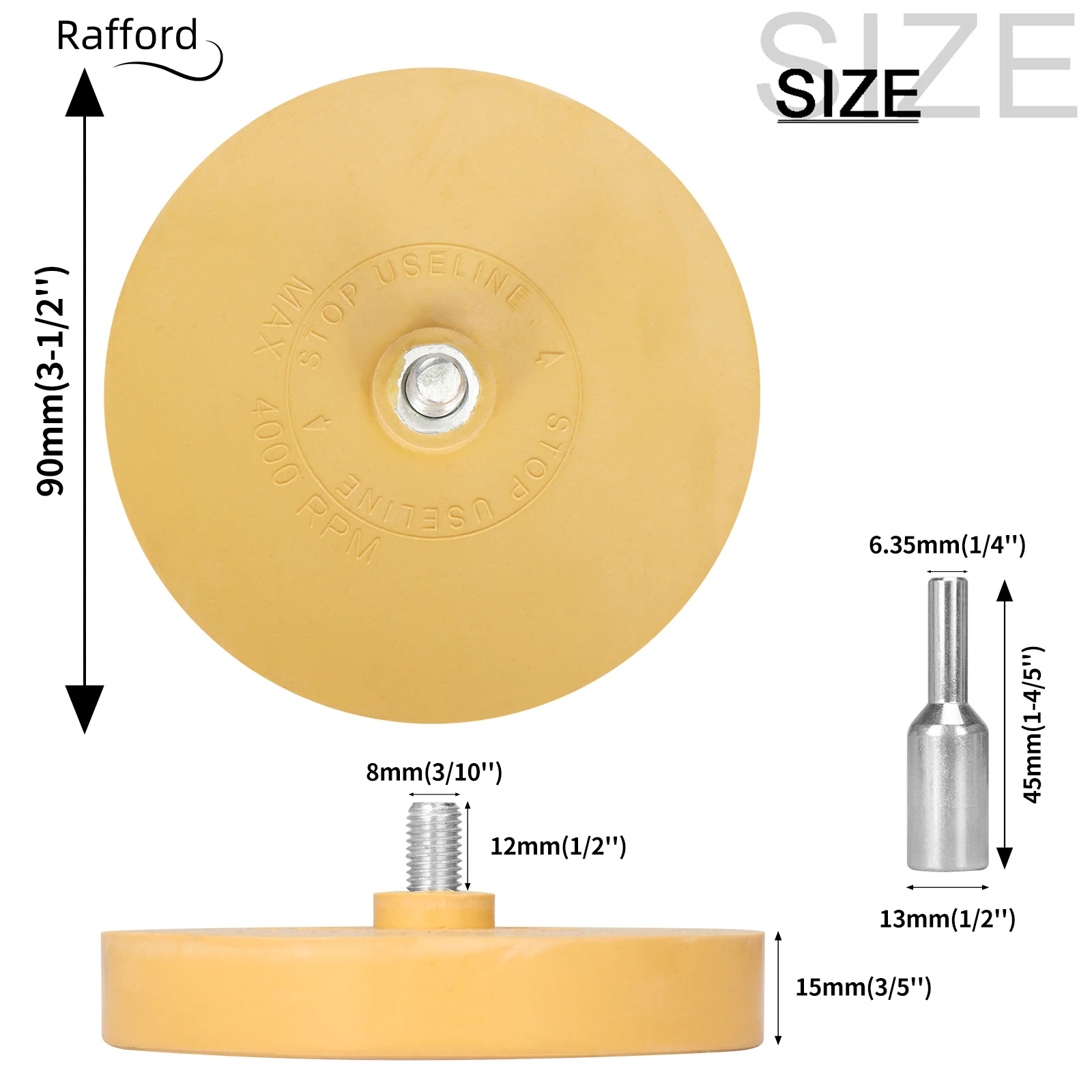 Rafford Auto Gum Wiel Lijm Remover Rubberen Wiel Gladde Boormachine Adapter Verf Reparatie Rubber Vinyl Decals Removal Tools
