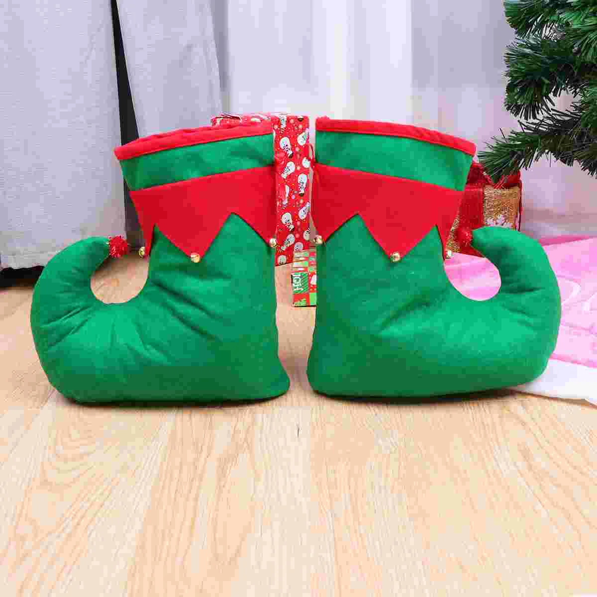 Kleding Slippers Kind Voor Dames Rode Elf Schoenen Santa Boot Covers Kerst