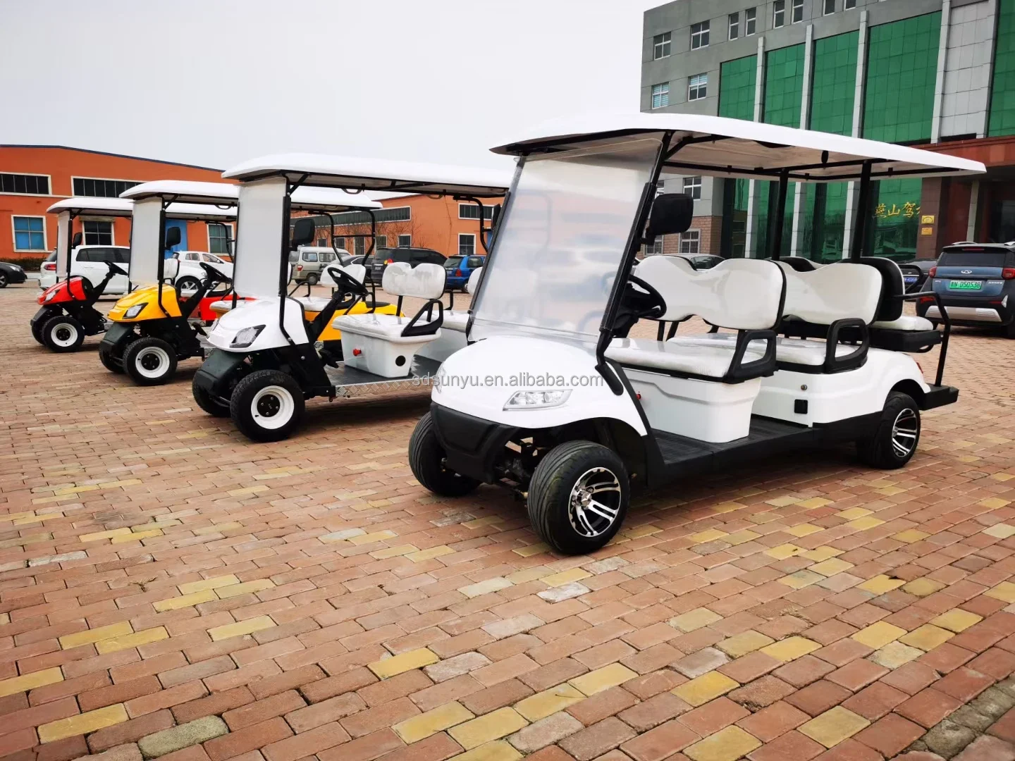 Carrito de golf eléctrico de 6 plazas, accesorio para club, Playa