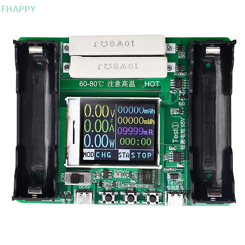 18650 Lithium Battery Capacity Tester Module MAh MWh Digital Battery Power Detector Module 18650 Battery Tester Type-C