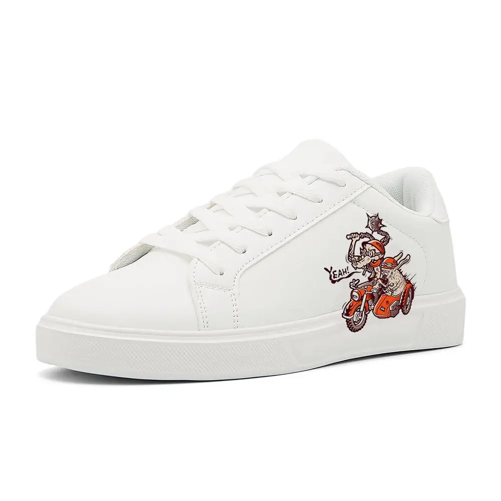 

Men's White Canvas Casual Sneakers: Durable – Breathable, Soft Sole for Grocery & Commuting Spray paint graffiti white shoes