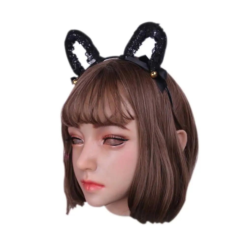 Halloween Party Cosplay Props Female Realistic Silicone Full Face Silicone Costume Prom Crossdress