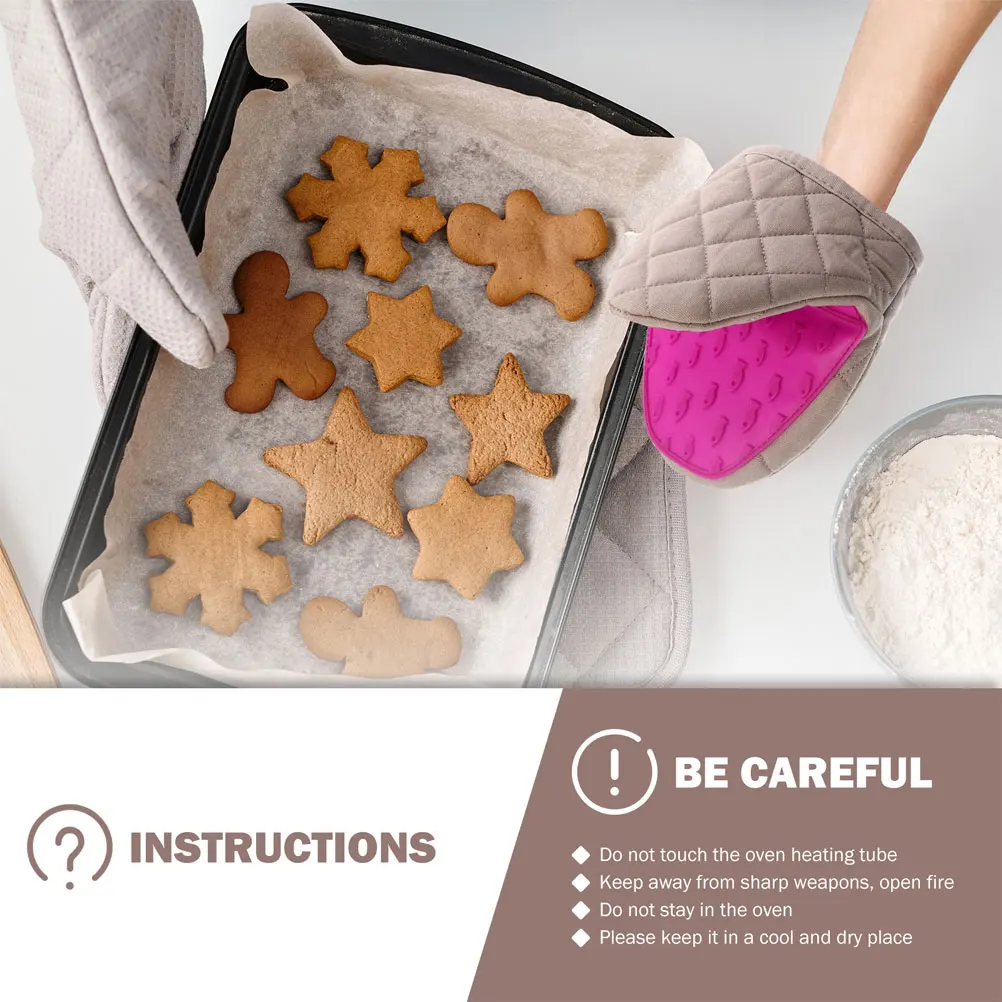 

Insulated Gloves Oven Mittens for Kitchen Mini Pot Holders Anti-scalding Silicone Kitchenware Hot Mitts Anti-Skid