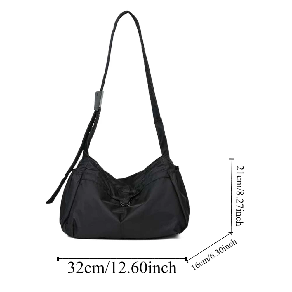 حقيبة كروس رجالية من قماش أكسفورد بلون سادة وحقيبة كتف ناعمة مقاومة للماء وحزام قابل للتعديل ومتعددة الوظائف