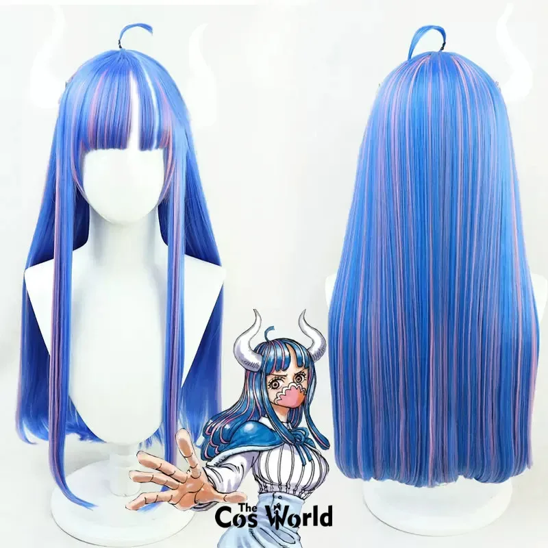 

Uruti Ulti Blue Pink 70cm Long Straight Anime Cosplay Wigs Fiber Heat Resistant Synthetic Hair + Wig Cap
