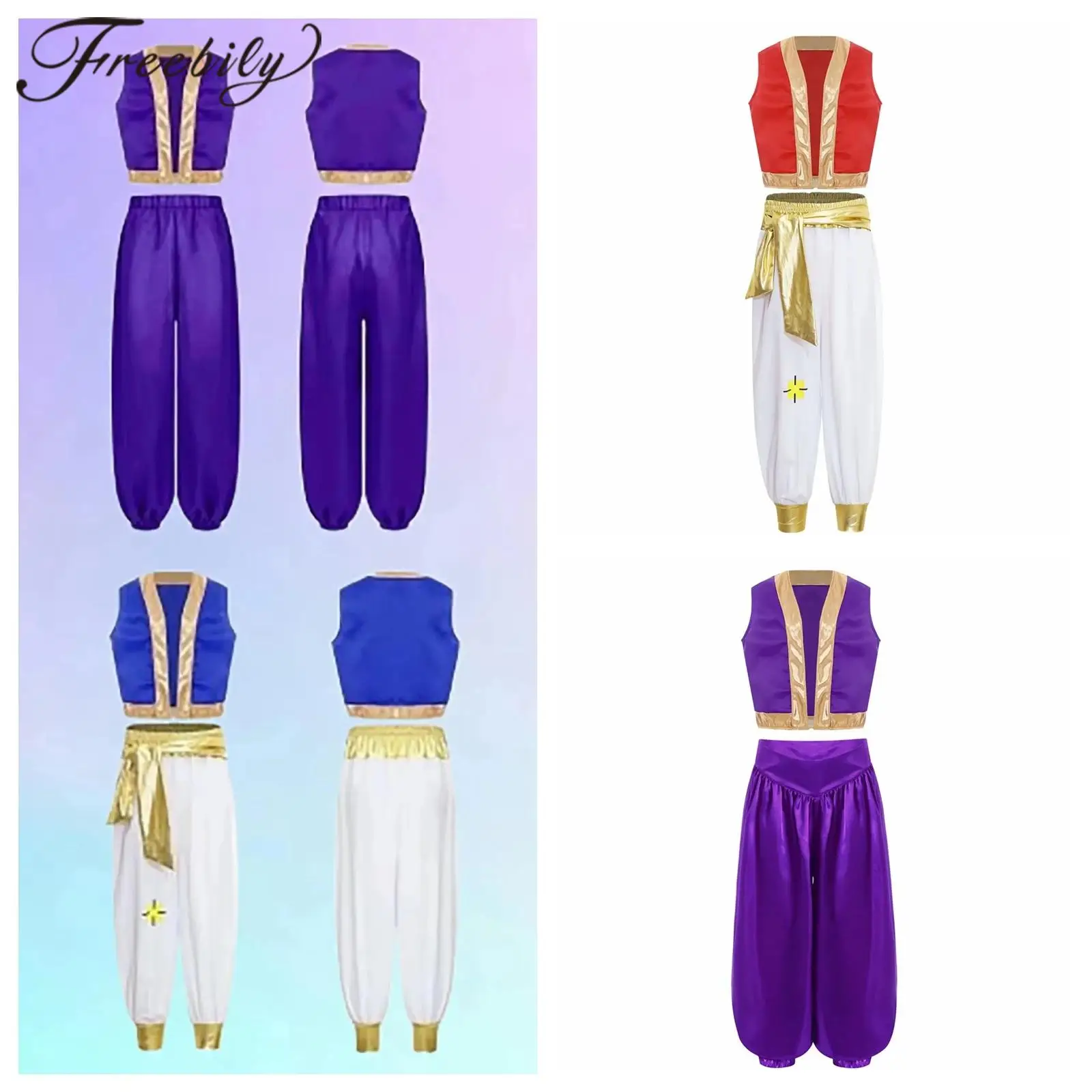 

Boys Arab Cosplay Prince Costumes Mythical Arabian Prince Outfit Kids Indian Roleplay Children Halloween Carnival Dress Up Suits