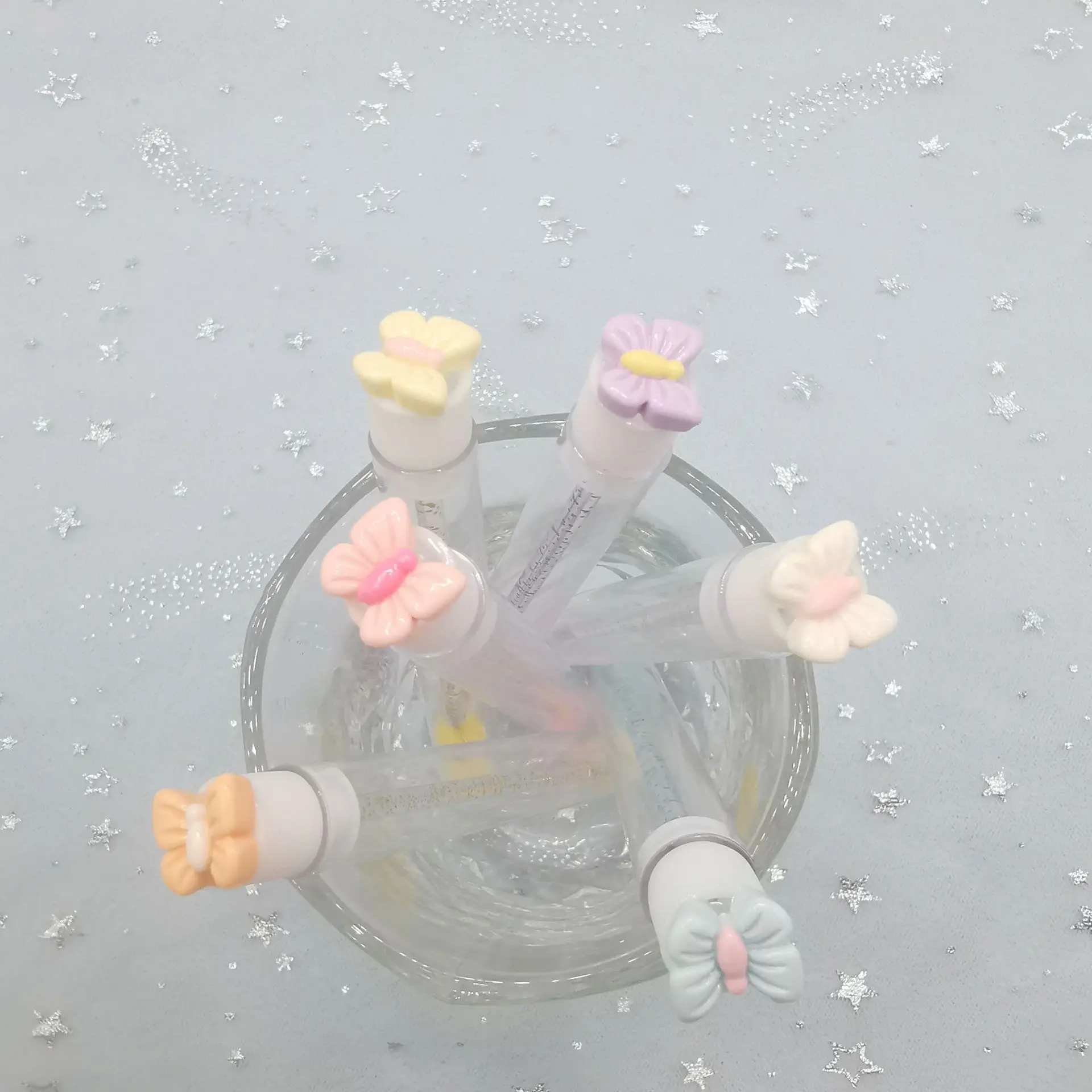 فرش ماسكارا على شكل فراشة محمولة للاستعمال مرة واحدة، أداة تمديد رموش مقاومة للغبار مع عصا فرشاة رموش كريستالية مع أنبوب #1