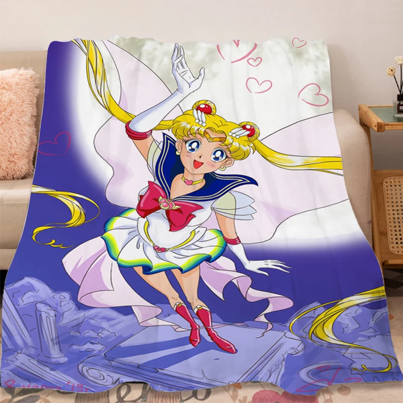 

Flannel Blanket A-Sailor Moons Sofa Winter Fluffy Soft Blankets Microfiber Bedding Warm Bed Fleece Camping Custom Nap Blanket