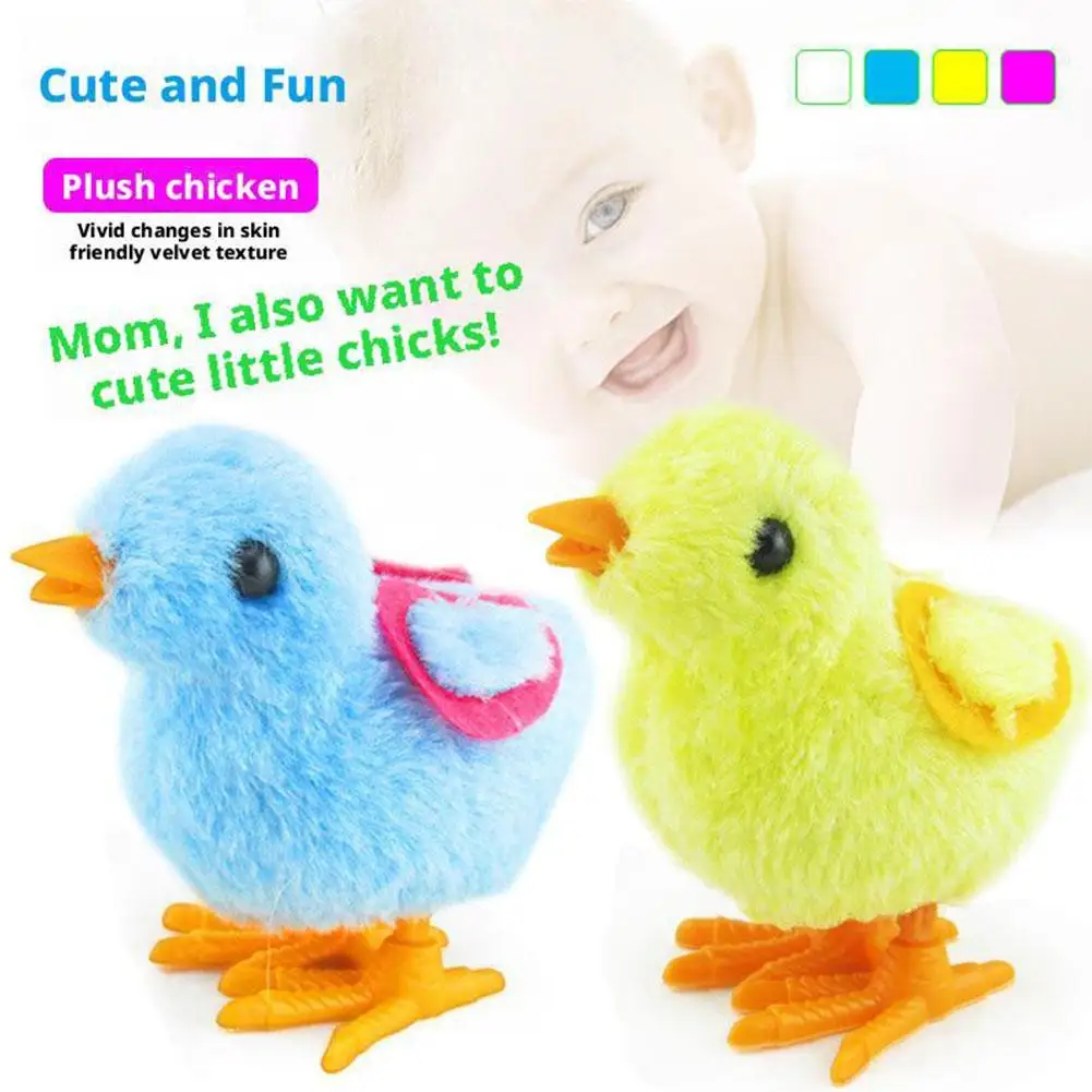 

Novelty Jumping Chicken Easter Wind Up Chick Toys Gag Plush Chicks Toys Supplies Props Fun Clockwork Plush Jumping Chick Toys