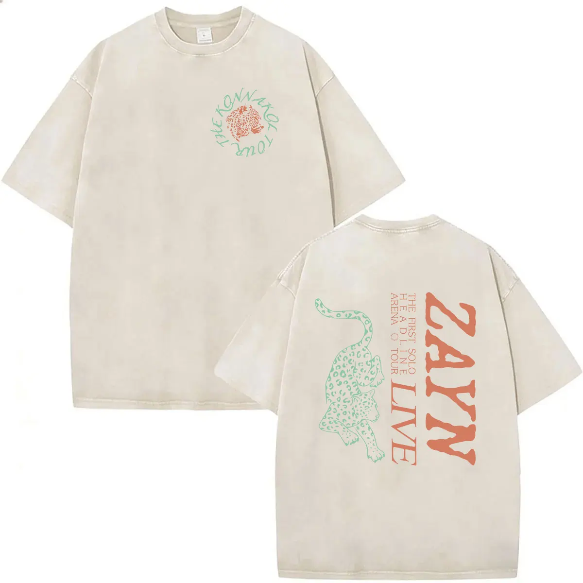 Vintage Washed Zayn Malik KONNAKOL Album 2026 T-Shirts Herrenbekleidung Gothic Fashion Übergroßes Baumwoll-T-Shirt Hip Hop Streetwear – Detail 3