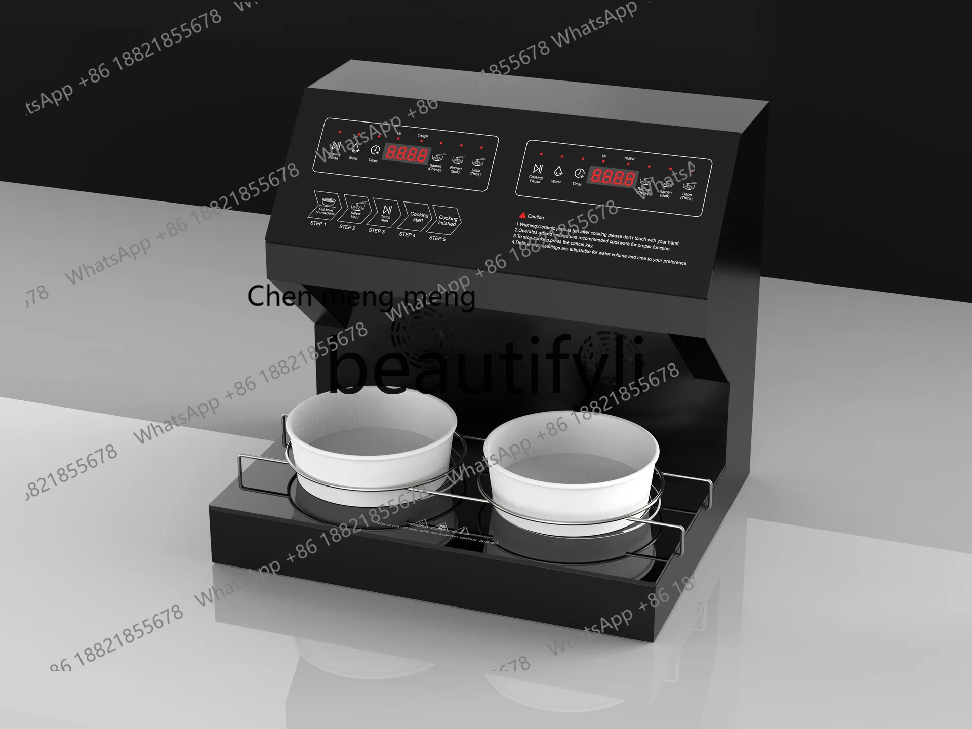 เครื่องทำบะหมี่อเนกประสงค์ Z189 แบบตั้งโต๊ะ บริการตนเอง พร้อมระบบปั๊มบะหมี่และสแกนคิวอาร์โค้ดด้วยเสียง