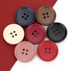 10pcs Round Resin Buttons 25mm Simple Practical 4-hole Buttons DIY Clothes Sewing Supplies Coat Button Substitutes