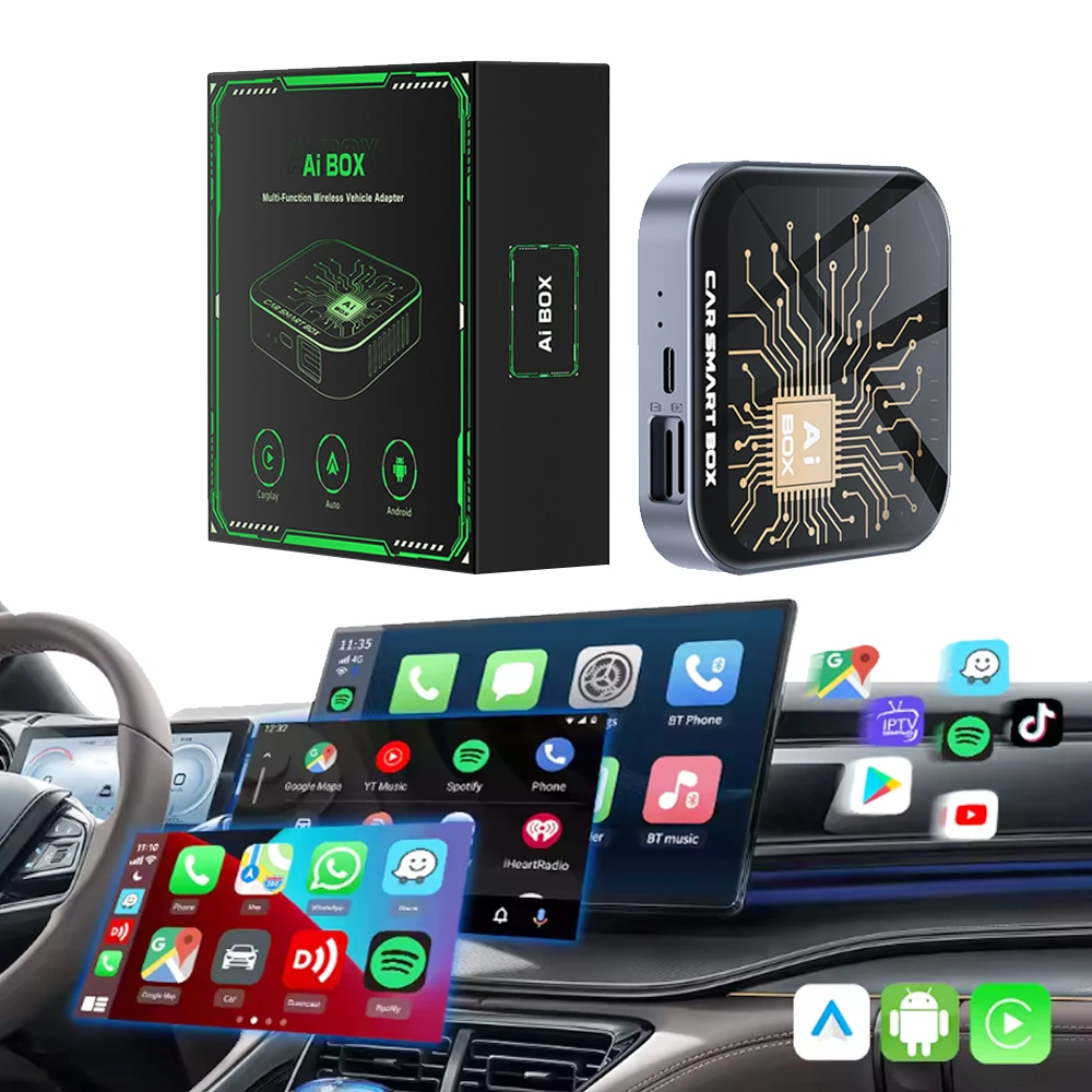 OEM ODM 8+128G Android 13 Car Play Wireless Receiver Adapter Ai Carplay Box Adaptateur For Iphone Wired To Multimedia 4K Video
