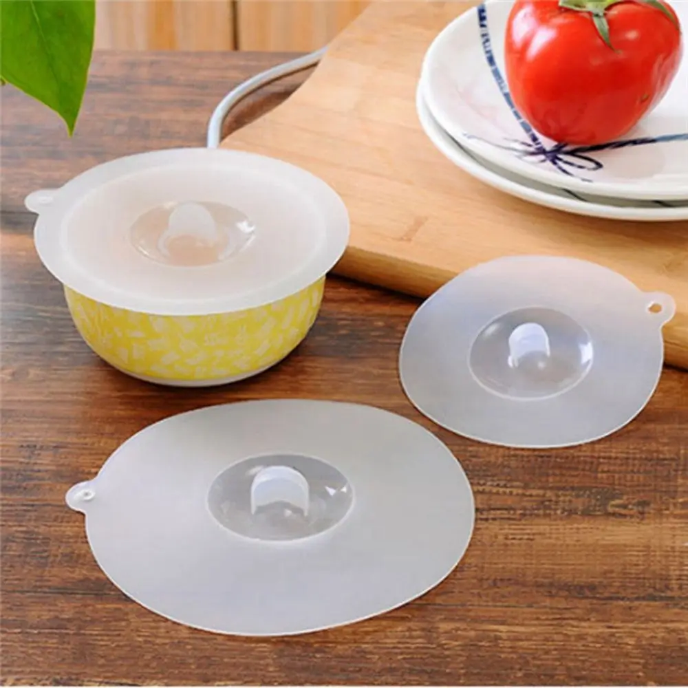 Cup Lids Universal White Silicone Leakproof Fresh Keeping Lids Heat-resistant Anti Dust Lid Kitchen Gadgets