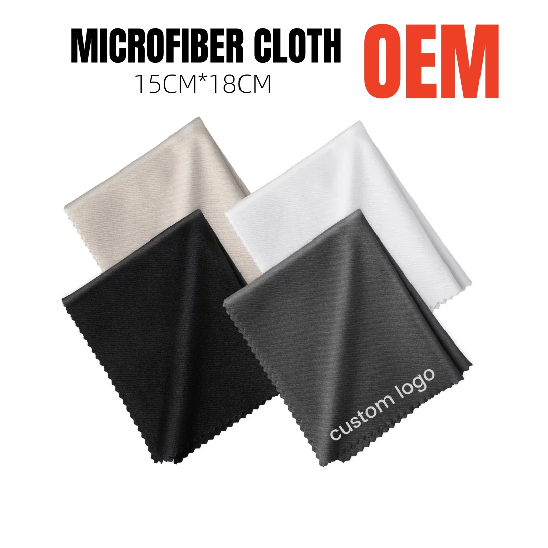1000 Pcs Lens Cleaning Cloth Customized Logo 15cm*18cm Microfiber Cloth 230GSM Screen Printing and Embossed