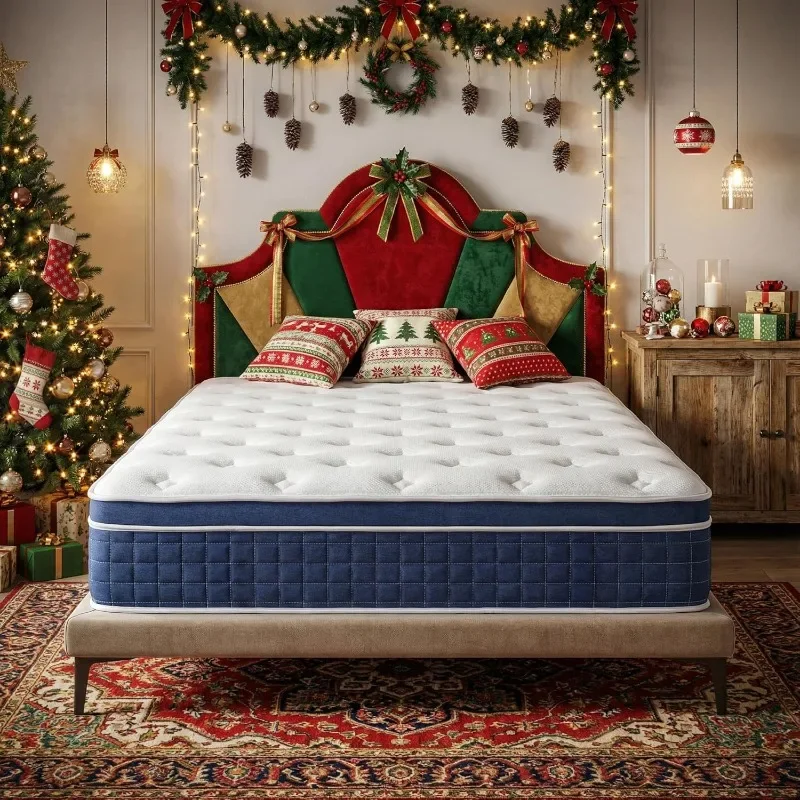 

Mattress in a Box 12 Inch Hybrid Mattress [Enhanced Stability], Medium Firm Feel with Memory Foam and Pocket Springs,Customized