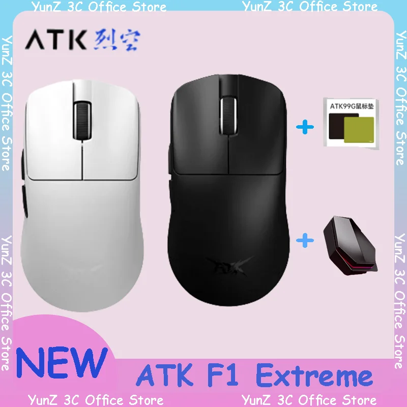 

Atk F1 Extreme Exploration Edition Dual-Mode Mouse Paw3950ultra Hole Free Lightweight Ergonomic Gaming And Office Mouse