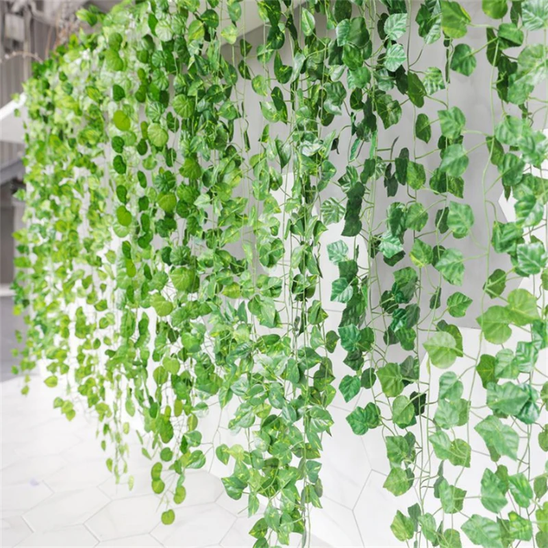 

12pcs Artificial Ivy Plant Vine Wreath Silk Leaf Fake Plants Greenery Ivy Garlands Outdoor Home Garden Wedding Wall Decoration