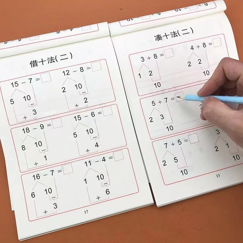 Crianças adição e subtração aprendizagem matemática pré-escolar livro de exercícios de escrita livros de prática idade 3-6